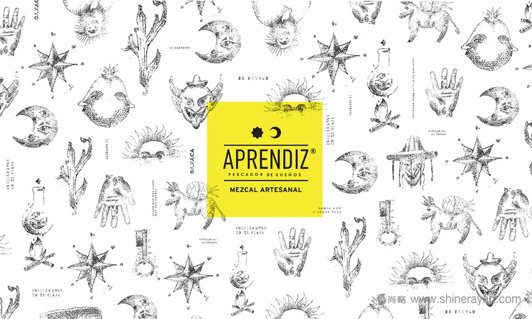 APRENDIZ Mezcal手繪插畫風格 龍舌蘭酒包裝設計2