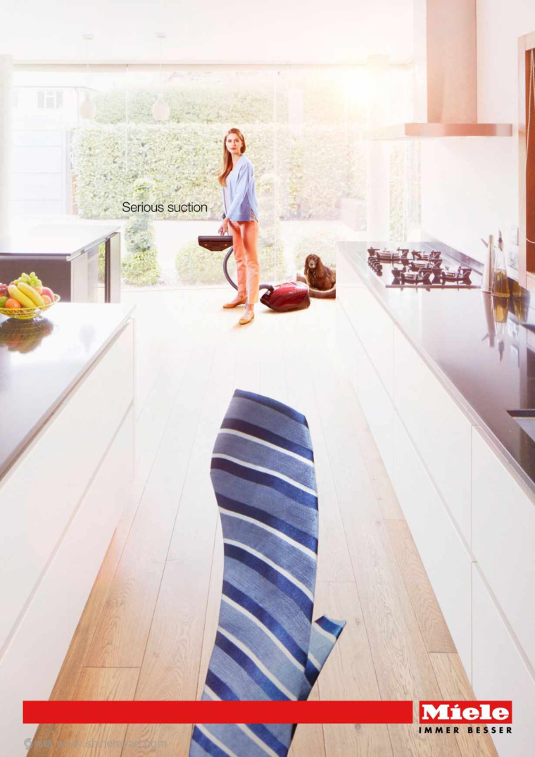 Miele吸塵器強大吸力平面廣告創意設計-上海廣告設計公司廣告欣賞-領帶篇2