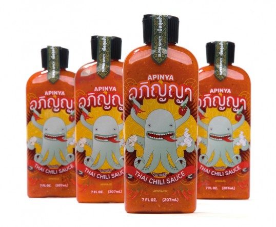 泰國辣醬apinya品牌小章魚核心視覺品牌形象塑造8-辣醬包裝設計