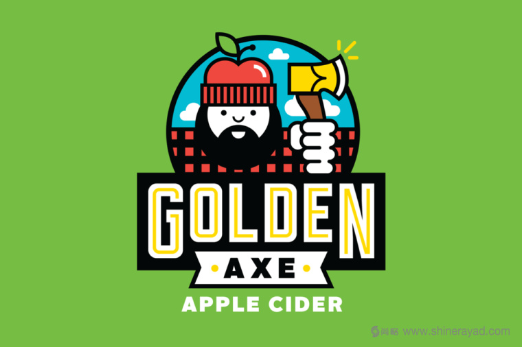 金斧頭蘋果酒包裝設計插畫設計-上海包裝設計公司1