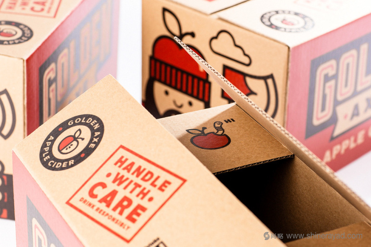 金斧頭蘋果酒貨運瓦能紙箱子包裝設計-上海包裝設計公司13