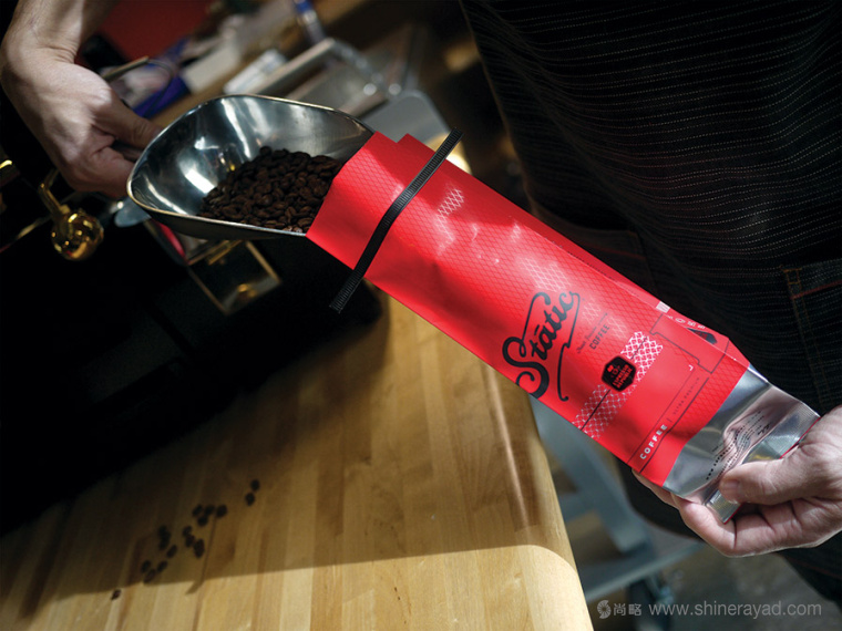 Static Coffee 袋裝咖啡豆咖啡紅黑包裝設計8