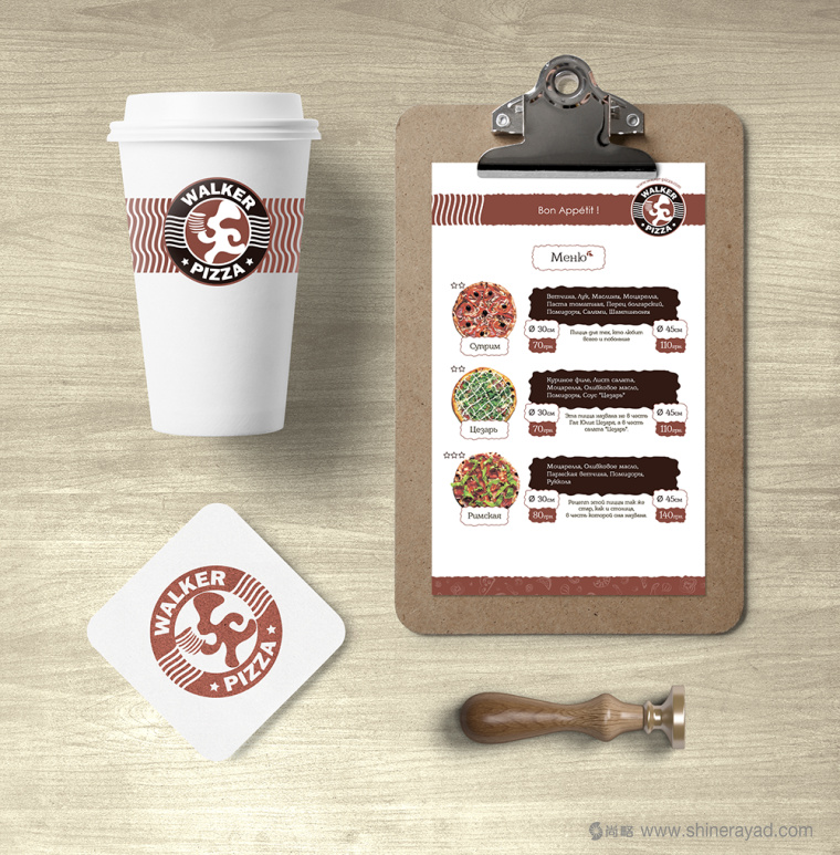 8 Walker pizza 披薩連鎖店餐飲品牌全案設計VI視覺形象設計-菜單設計