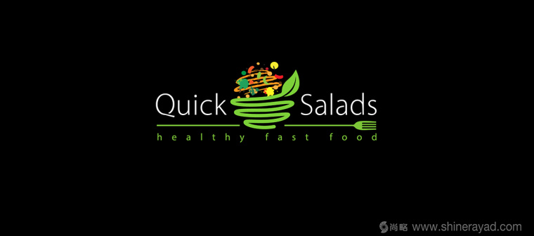 Quick Salads 沙拉有機素食餐廳LOGO設計-上海LOGO設計公司2