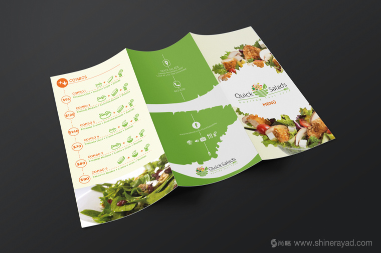 Quick Salads 沙拉有機(jī)素食餐廳VI設(shè)計(jì)6-餐廳菜單價(jià)目表設(shè)計(jì)