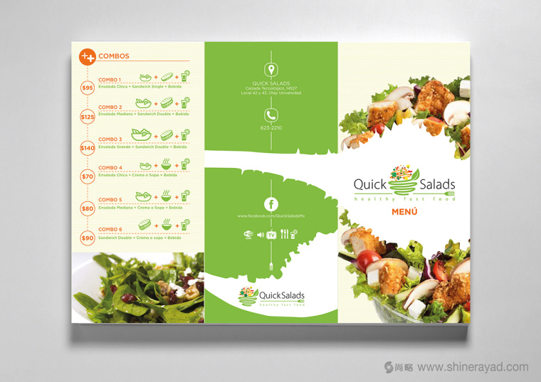 Quick Salads 沙拉有機(jī)素食餐廳VI設(shè)計(jì)9-餐廳菜單價(jià)目表設(shè)計(jì)