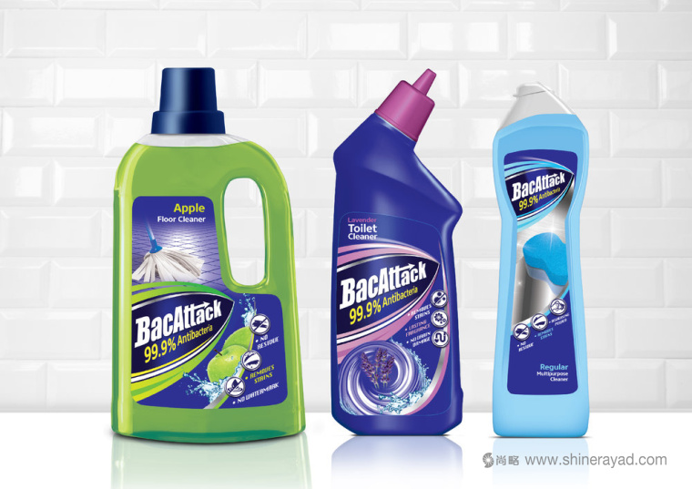 上海包裝設(shè)計公司-BacAttack 馬桶地板清潔劑產(chǎn)品包裝設(shè)計3
