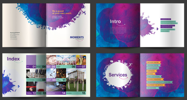 moments 線下活動公司宣傳畫冊設計“艷麗水彩篇”-上海畫冊設計公司2