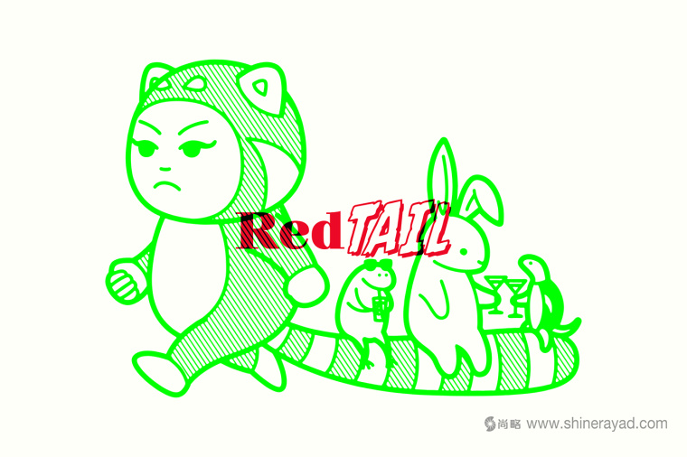 Red Tail 紅尾酒吧logo設計、吉祥物設計、VI設計、品牌形象設計-上海品牌設計公司