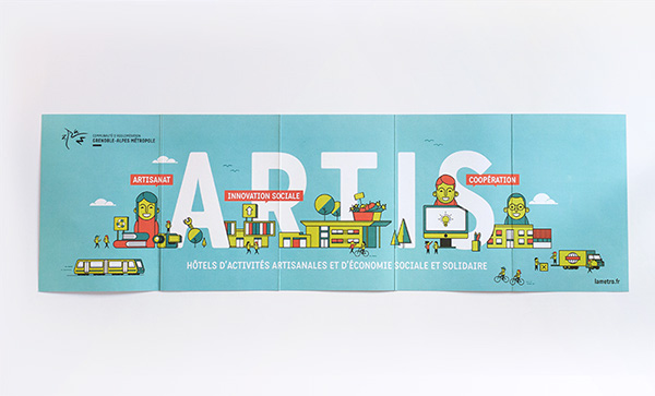 Artis 創新社交網站互聯網公司宣傳畫冊設計b扁平化插畫風格-上海畫冊設計公司