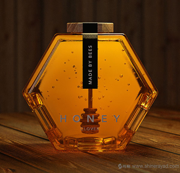 六邊形瓶型蜂蜜包裝-上海包裝設(shè)計公司