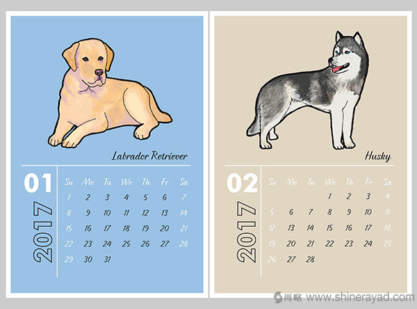 狗狗主題臺歷設計--2017年最佳臺歷設計靈感-上海品牌設計公司-上海平面設計公司 狗狗主題臺歷設計--2017年最佳臺歷設計靈感-上海品牌設計公司-上海平面設計公司