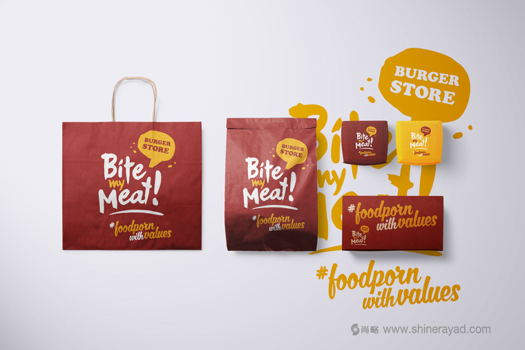 Bite My Meat 漢堡概念餐廳品牌VI視覺形象設計“女性身體篇”-上海品牌設計公司