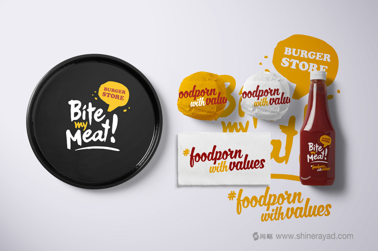 Bite My Meat 漢堡概念餐廳品牌VI視覺形象設計“女性身體篇”-上海品牌設計公司
