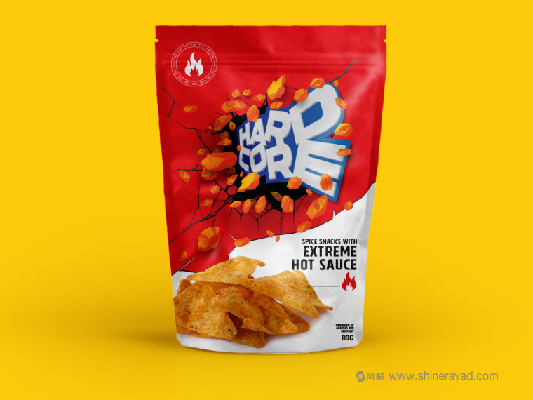 HARDCORE 辛辣口味休閑小零食包裝設計-上海包裝設計公司