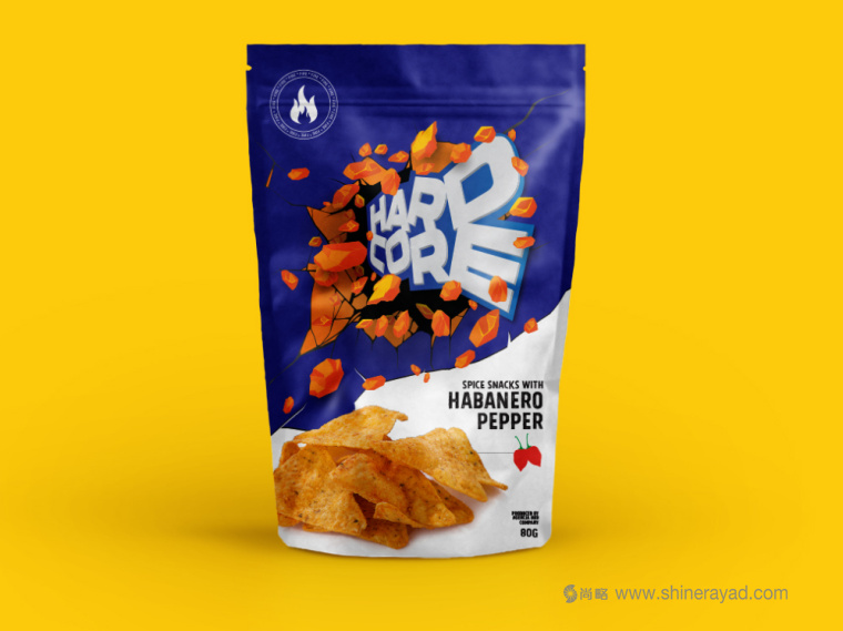 HARDCORE 辛辣口味休閑小零食包裝設計-上海包裝設計公司