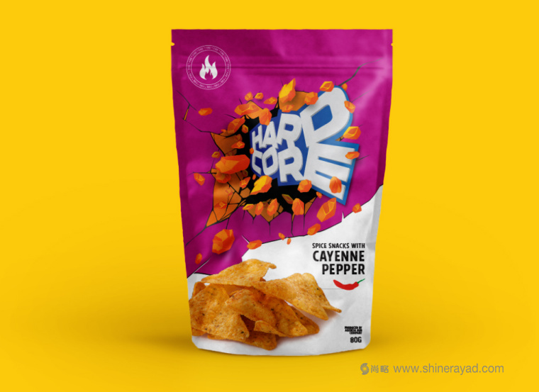 HARDCORE 辛辣口味休閑小零食包裝設計-上海包裝設計公司