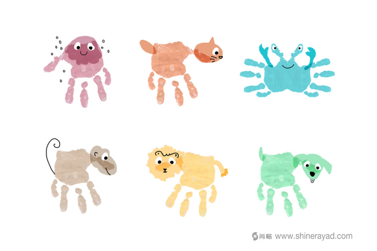 LOLO兒童洗護(hù)沐浴清潔產(chǎn)品及手工肥皂包裝設(shè)計(jì)“手掌印動(dòng)物篇”插畫設(shè)計(jì)