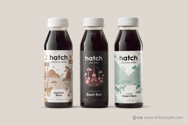Hatch 冷泡咖啡矢量插畫風包裝設計-上海包裝設計公司