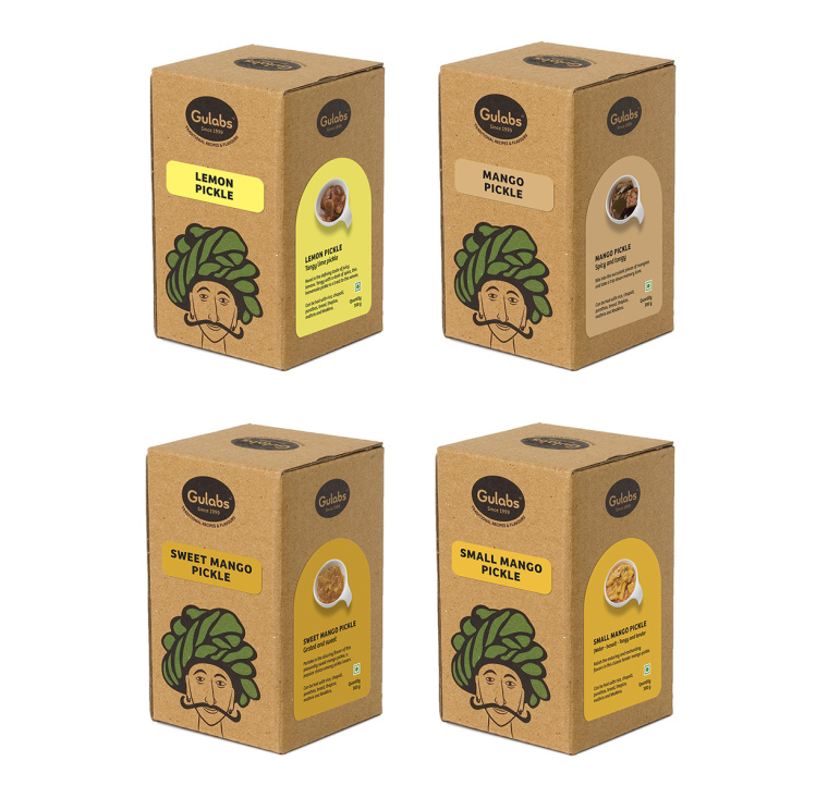 Gulabs 印度食品（零食，調味品和香料）瓦能紙簡約包裝設計-上海包裝設計公司6