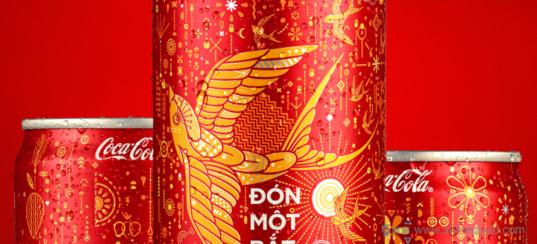 可口可樂2017年越南農歷新年節日限量版“燕子插畫篇”包裝設計-上海包裝設計公司