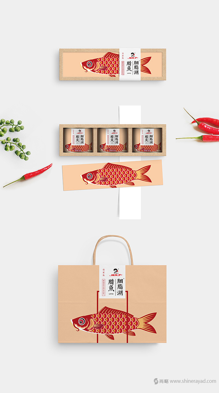 胭脂湖臘魚罐頭包裝設計-上海食品包裝設計公司設計欣賞3