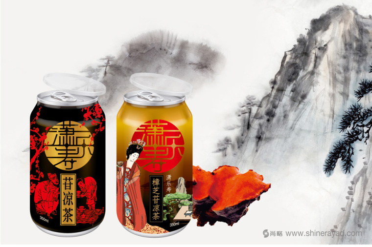 瀟樂壽苷樟芝涼茶唐朝仕女包裝設計-上海包裝設計公司2