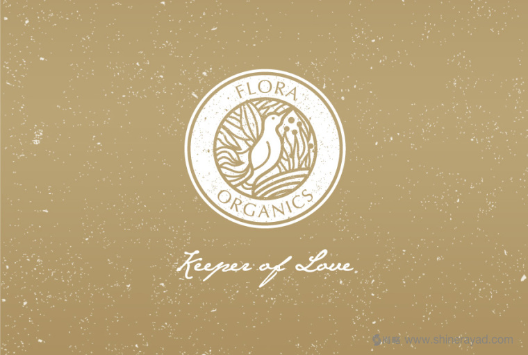 Flora Organics 有機天然化妝品品牌小鳥標志設計-上海品牌設計公司2