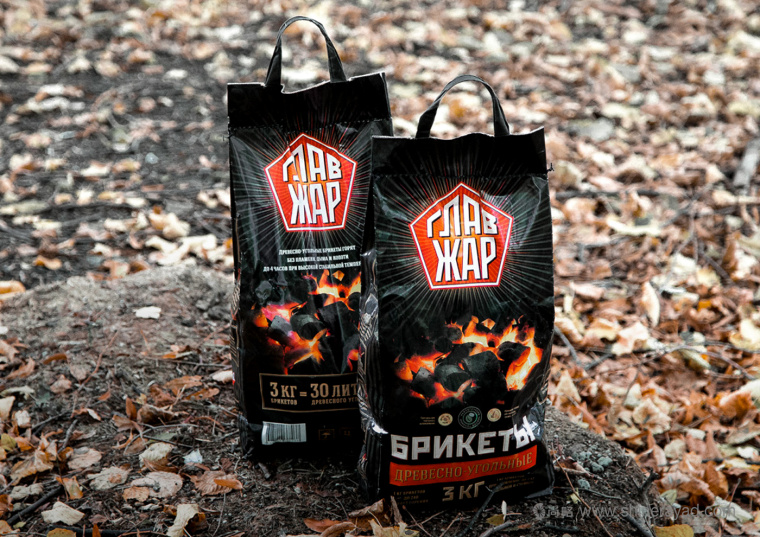 GLAVZHAR 燒烤木炭燒烤煤產品包裝設計