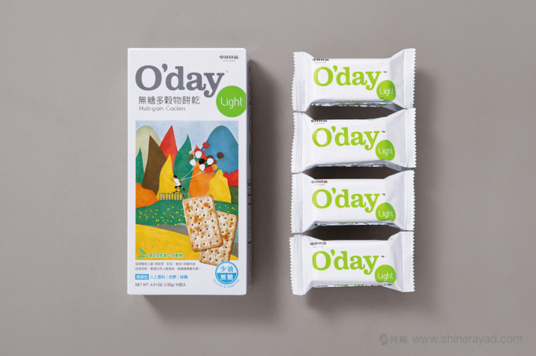 上海食品包裝設(shè)計公司包裝欣賞：中祥食品谷物輕量餅干包裝設(shè)計插畫設(shè)計