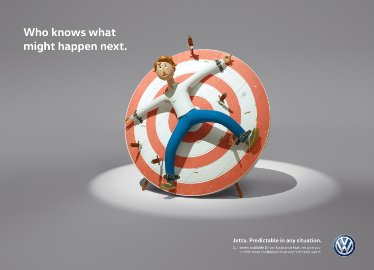 大眾捷達汽車駕駛輔助功能平面創意廣告設計小刀篇－上海廣告設計公司