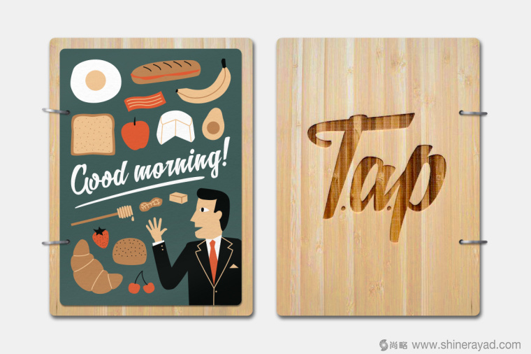 TAP 咖啡沙拉美食餐廳餐飲品牌VI形象設計插畫設計-上海餐飲品牌設計公司