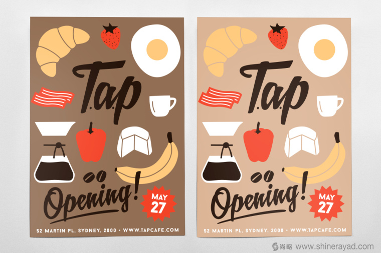 TAP 咖啡沙拉美食餐廳餐飲品牌VI形象設計插畫設計-上海餐飲品牌設計公司