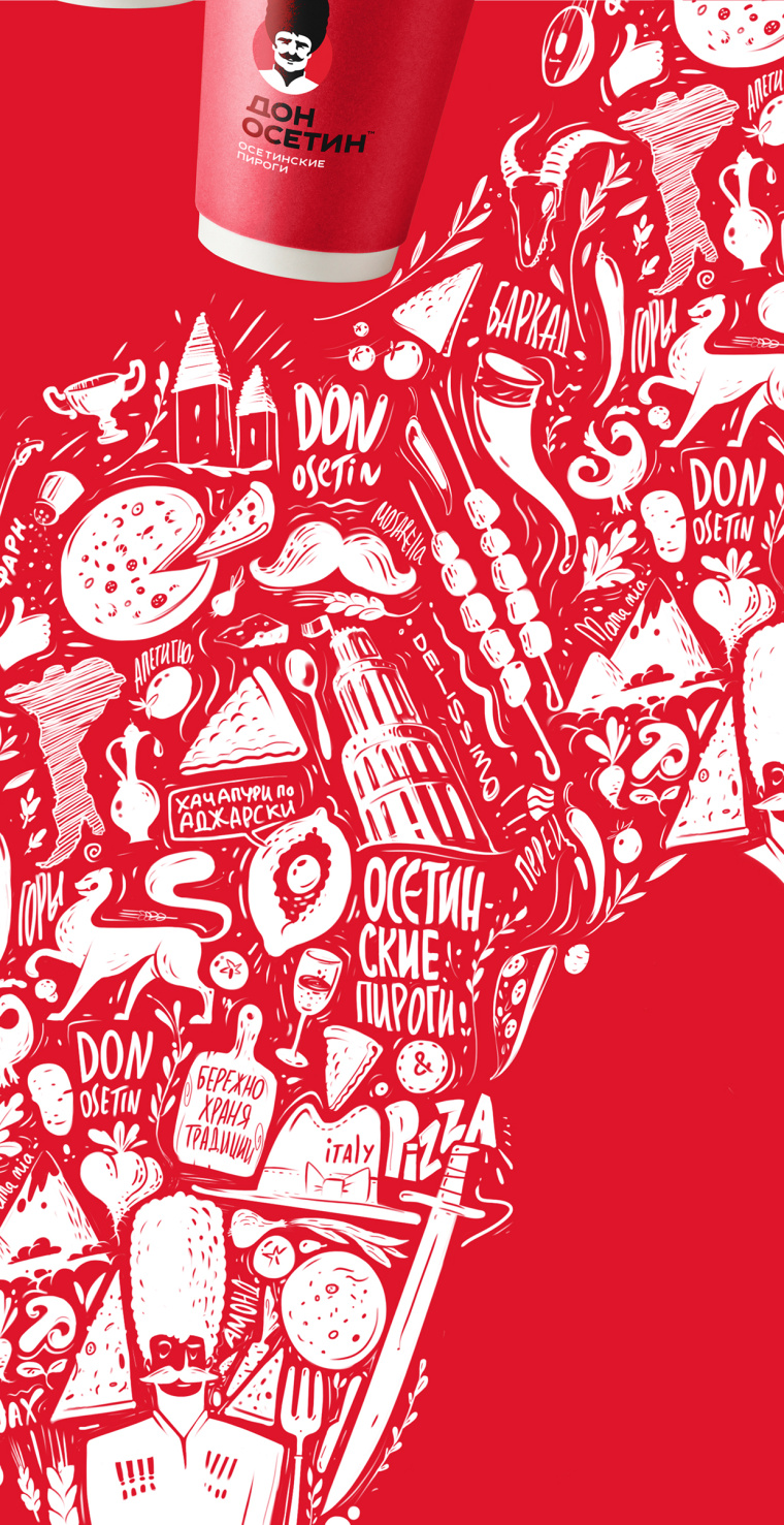 Don Osetin 烘培餡餅比薩餅餐飲品牌VI識別設計--輔助圖形插畫設計-上海品牌設計公司7