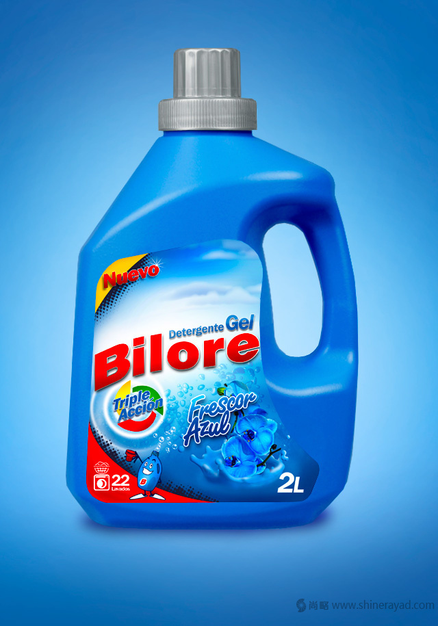 上海包裝設計公司佳作欣賞——Bilore 品牌桶裝洗衣液包裝設計2