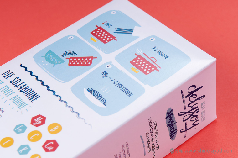 充滿俏皮風格的DELYSOY 面條面食包裝設計欣賞-上海食品包裝設計公司