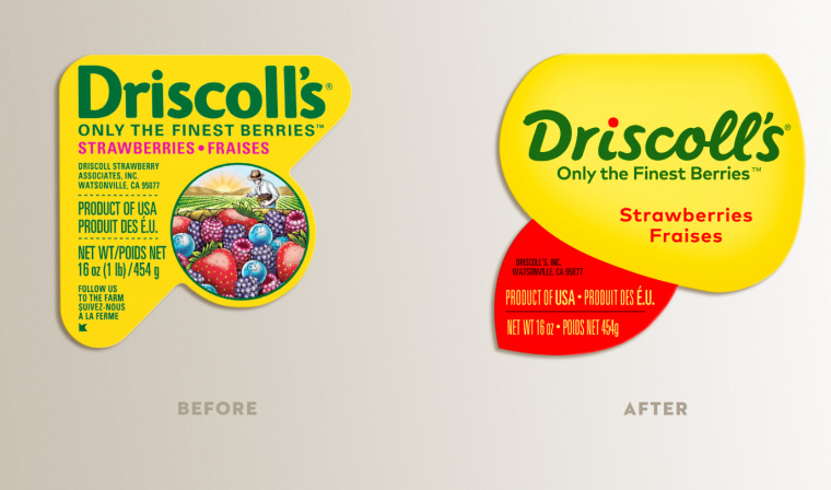 Driscoll''s 漿果新品牌形象設計草莓藍莓樹莓黑莓水果農產品包裝標簽新舊對比-上海包裝設計公司