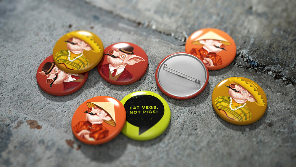 上海品牌設(shè)計(jì)公司欣賞PORKATARIAN烤肉醬素食燒烤醬包裝吉祥物設(shè)計(jì)