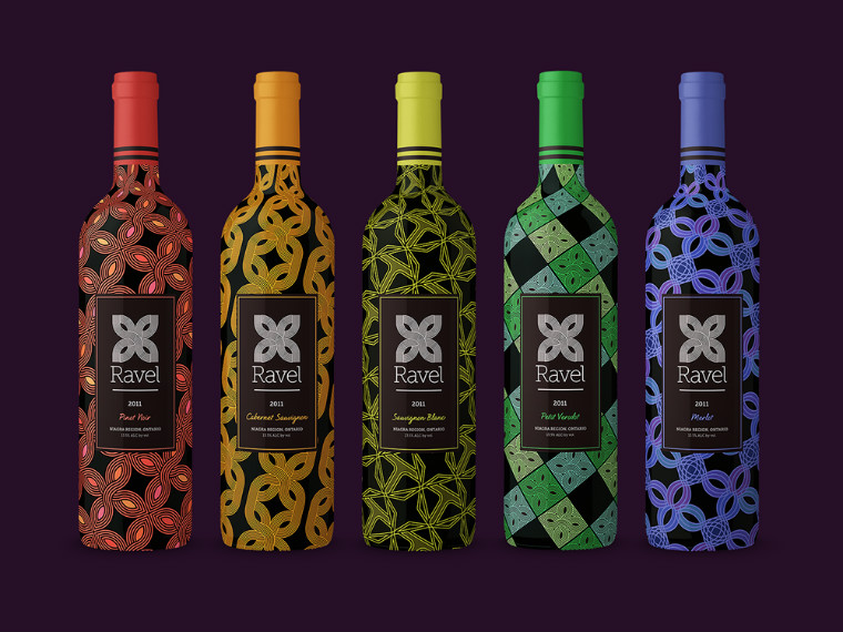 幾何線條圖形風(fēng)格 RAVEL葡萄酒品牌商標(biāo)設(shè)計(jì)與包裝酒標(biāo)設(shè)計(jì)－上海包裝設(shè)計(jì)公司6