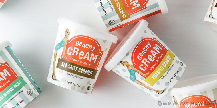 BEACHY 復古性感女郎冰淇淋包裝設計-上海包裝設計欣賞1