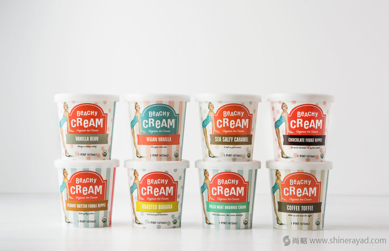 BEACHY 復古性感女郎冰淇淋包裝設計-上海包裝設計欣賞2