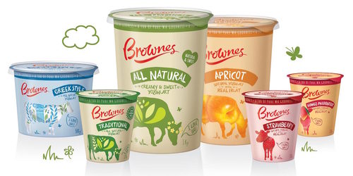BROWNES天然酸奶冰淇淋包裝設計水果牛篇-上海包裝設計公司食品包裝設計賞析1