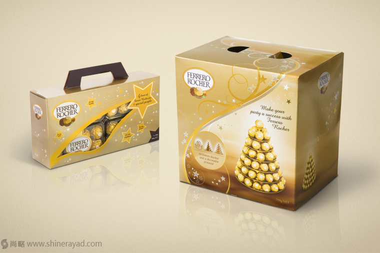 上海包裝設計欣賞——費力羅巧克力金色禮盒包裝設計1