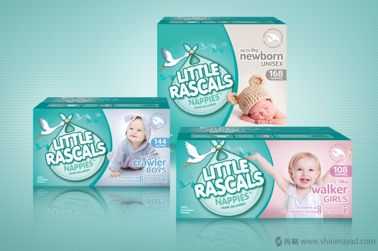 上海包裝設計公司-LITTLE RASCALS 嬰兒尿布品牌包裝設計3