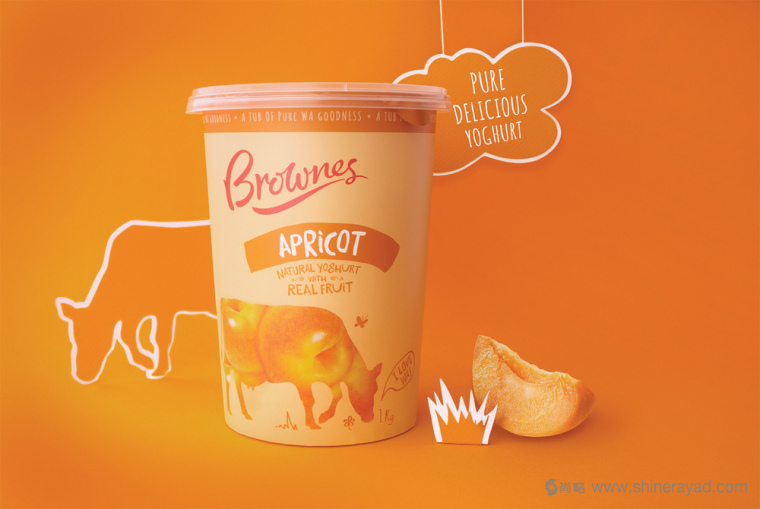 BROWNES天然酸奶冰淇淋包裝設計水果牛篇-上海包裝設計公司食品包裝設計賞析4