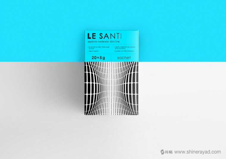 LE SANTI 幾何線條風美體塑身減肥產品包裝設計-上海包裝設計公司設計欣賞4