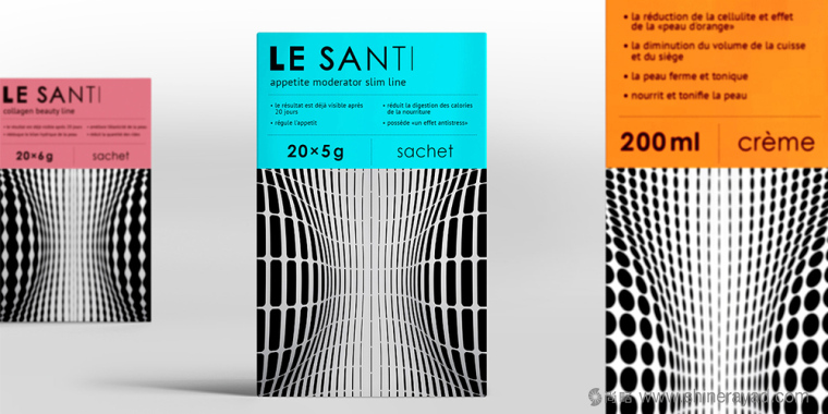 LE SANTI 幾何線條風美體塑身減肥產品包裝設計-上海包裝設計公司設計欣賞1