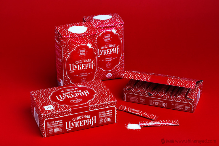 上海包裝設(shè)計公司設(shè)計欣賞點評：紅色裝 TSUKERNYA 咖啡方糖砂糖包裝設(shè)計3
