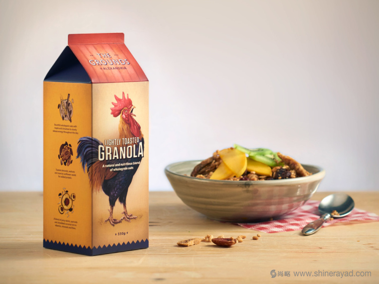 上海包裝設(shè)計(jì)公司收藏 THE GROUNDS GRANOLA 營(yíng)養(yǎng)早餐燕麥麥片包裝設(shè)計(jì)“公雞打鳴篇”5