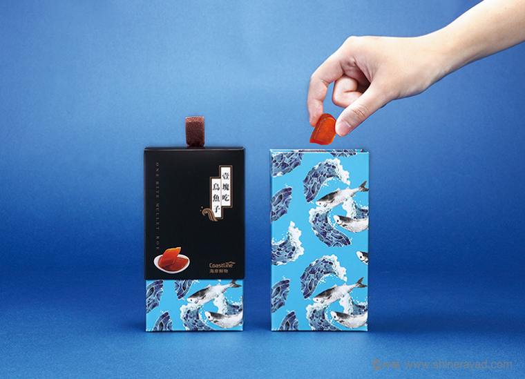 上海包裝設計公司海鮮產品包裝設計欣賞：壹塊吃烏魚子包裝設計3